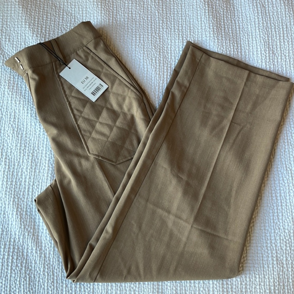 NA - KD quilted pocket suit pants in dark beige